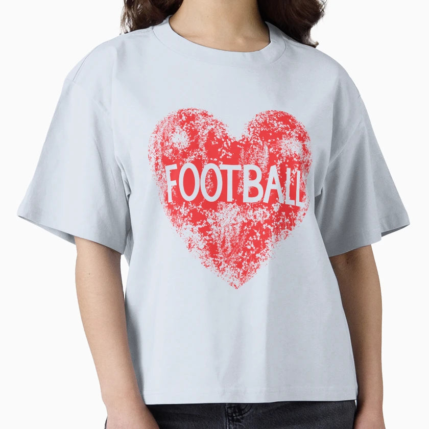 Love Football Heart T-Shirt - Minimalist Print Men Women - T-Shirt, Sweatshirt, Hoodie