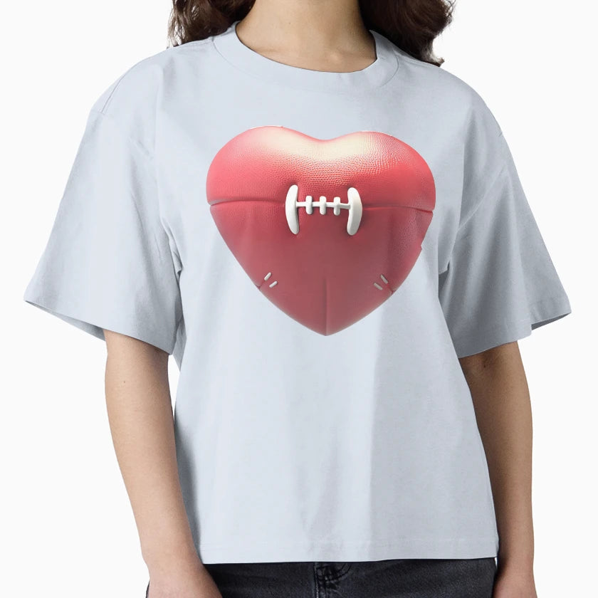 Heart Shaped 3D American Football T-Shirt - Casual Everyday Wear for Adults - T-Shirt, Sweatshirt, Hoodie