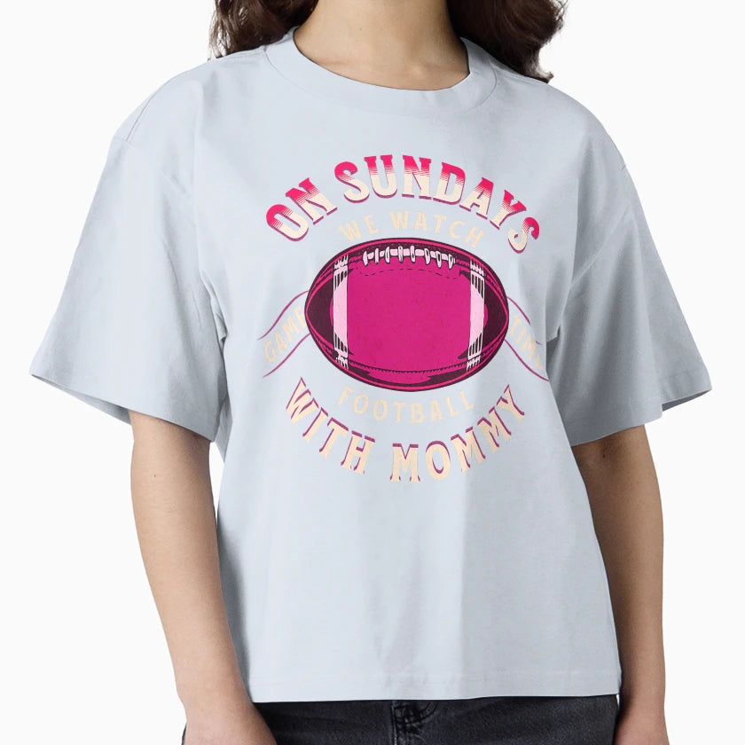 Sundays We Watch Football Mommy T-Shirt - Fun Novelty Design for Adults - T-Shirt, Sweatshirt, Hoodie