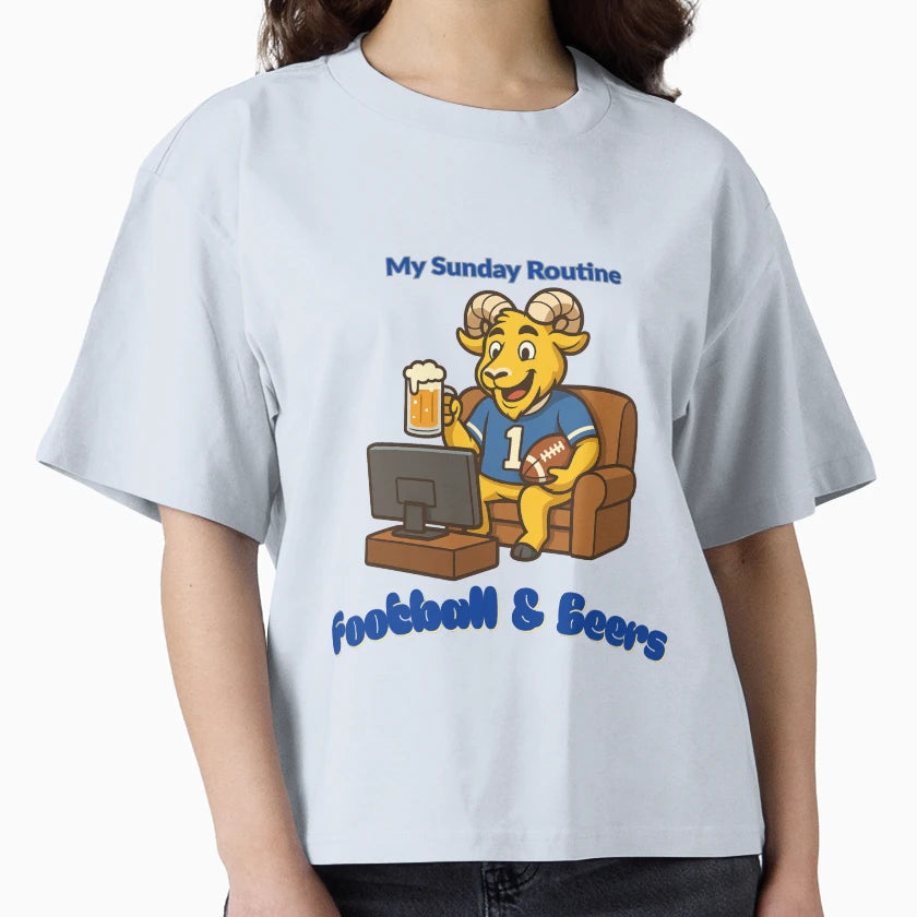 Los Angeles Rams Sunday Routine T-Shirt - Graphic Print for Adults - T-Shirt, Sweatshirt, Hoodie