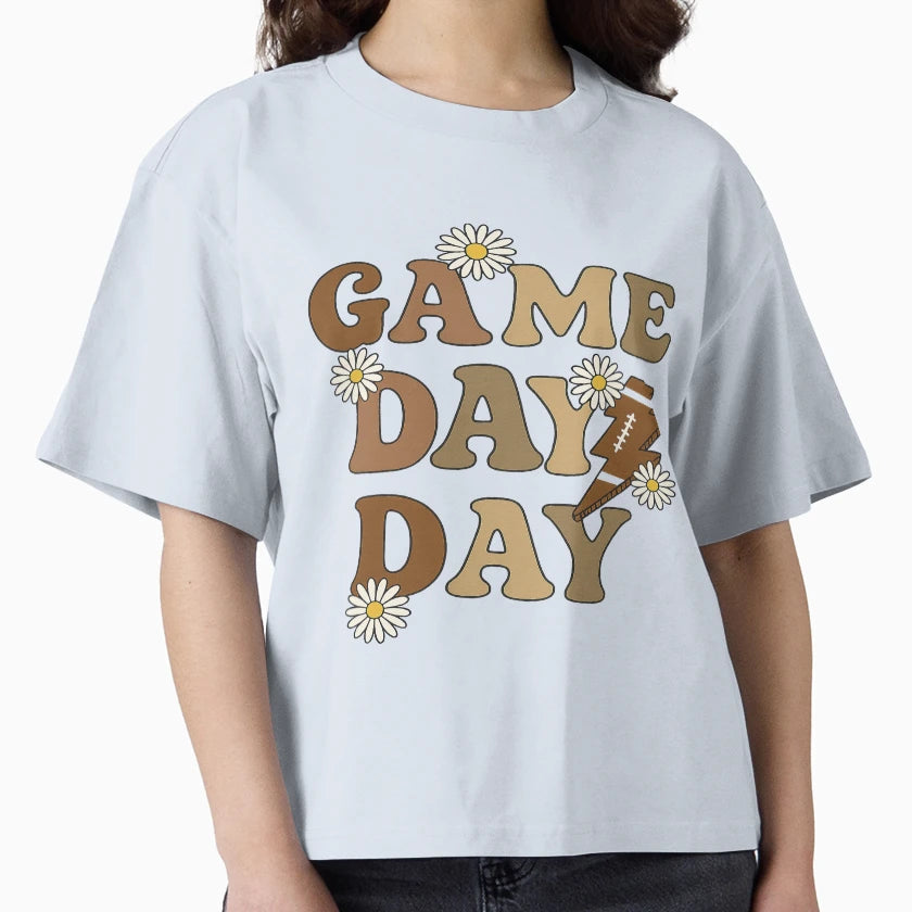 Game Day Football Flower Power T-Shirt - Trendy Graphic Men Women - T-Shirt, Sweatshirt, Hoodie