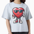 Heart American Football Valentines Day T-Shirt - Minimalist Print Unisex - T-Shirt, Sweatshirt, Hoodie