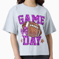 Glitter Football Mom Game Day Purple T-Shirt - Unique Graphic Men Women - T-Shirt, Sweatshirt, Hoodie