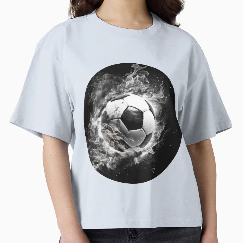 Soccer Ball Fire T-Shirt - Minimalist Print for Adults - T-Shirt, Sweatshirt, Hoodie