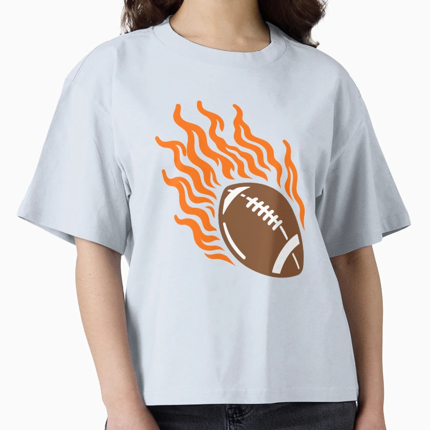 Flaming Football High Speed Sports Energy T-Shirt - Custom Art Print Unisex - T-Shirt, Sweatshirt, Hoodie