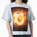 Football Soccer Ball Fire T-Shirt - Unique Graphic Unisex - T-Shirt, Sweatshirt, Hoodie