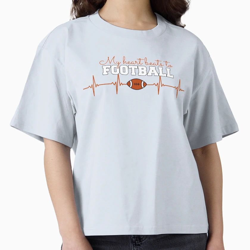 My Heart Beats To Football Does Yours T-Shirt - Trendy Graphic for Adults - T-Shirt, Sweatshirt, Hoodie