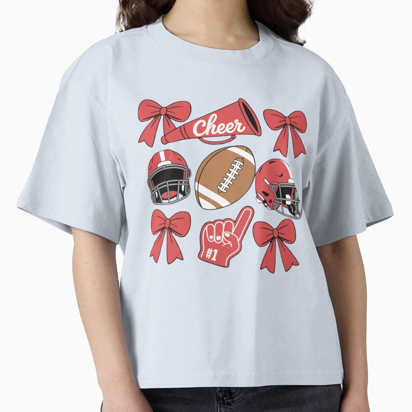 Coquette Game Day Football Cheer Mom T-Shirt - Novelty Apparel Men Women - T-Shirt, Sweatshirt, Hoodie