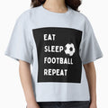 Eat Sleep Football Repeat T-Shirt - Aesthetic Graphic Unisex - T-Shirt, Sweatshirt, Hoodie