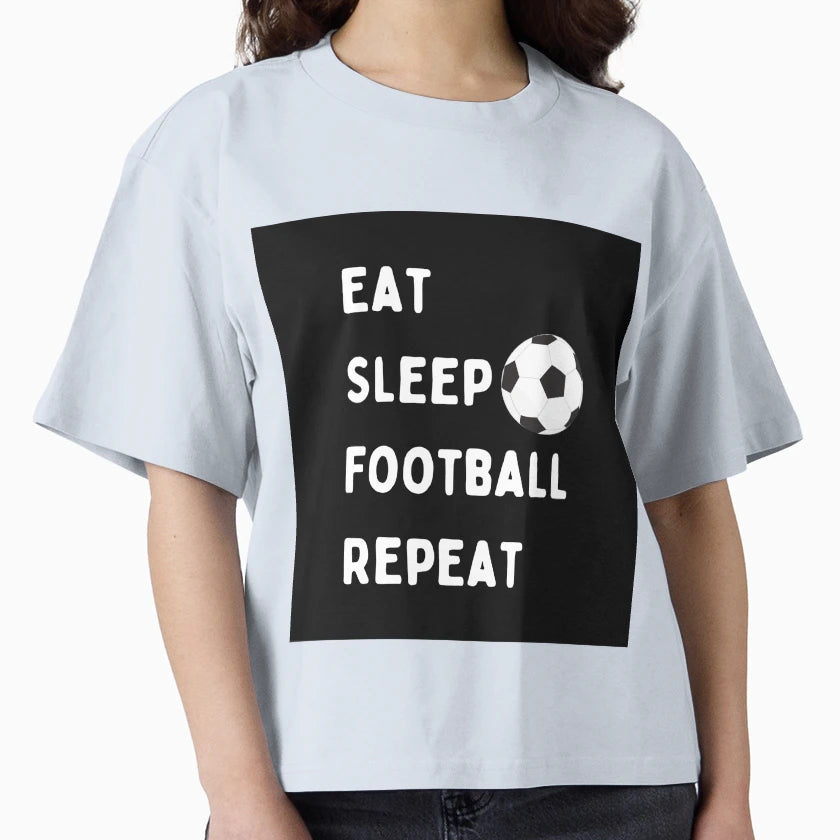 Eat Sleep Football Repeat T-Shirt - Aesthetic Graphic Unisex - T-Shirt, Sweatshirt, Hoodie