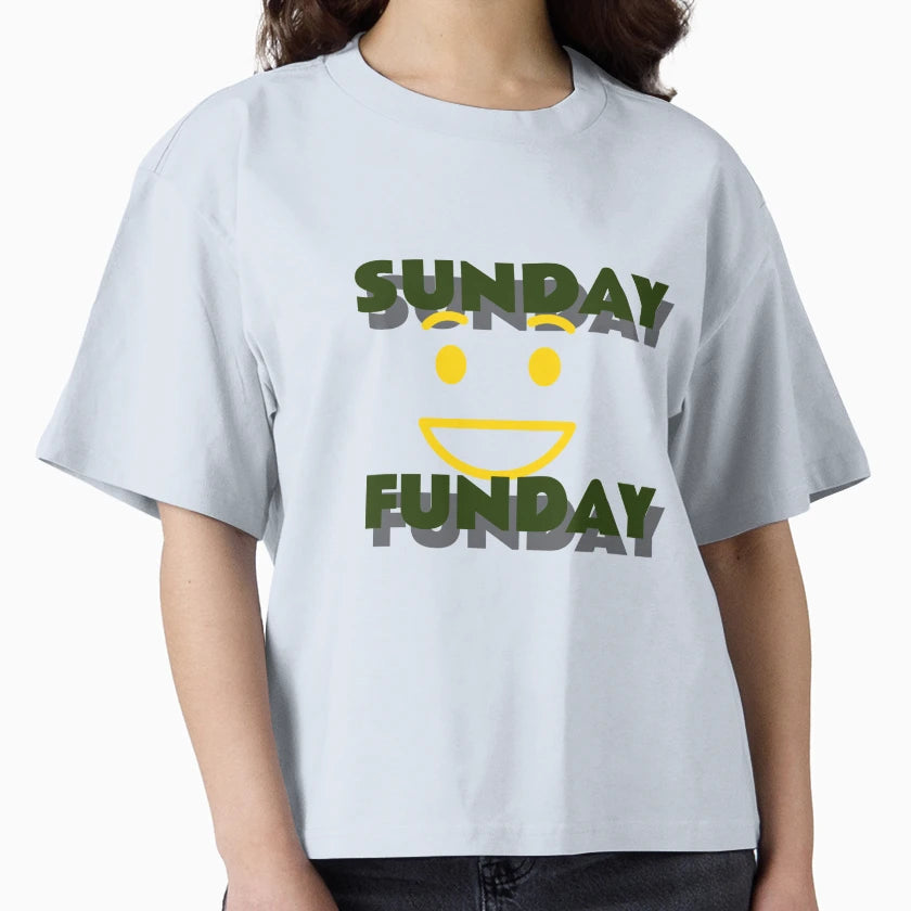 Sunday Funday Happy Smiley Face T-Shirt - Trendy Graphic Men Women - T-Shirt, Sweatshirt, Hoodie