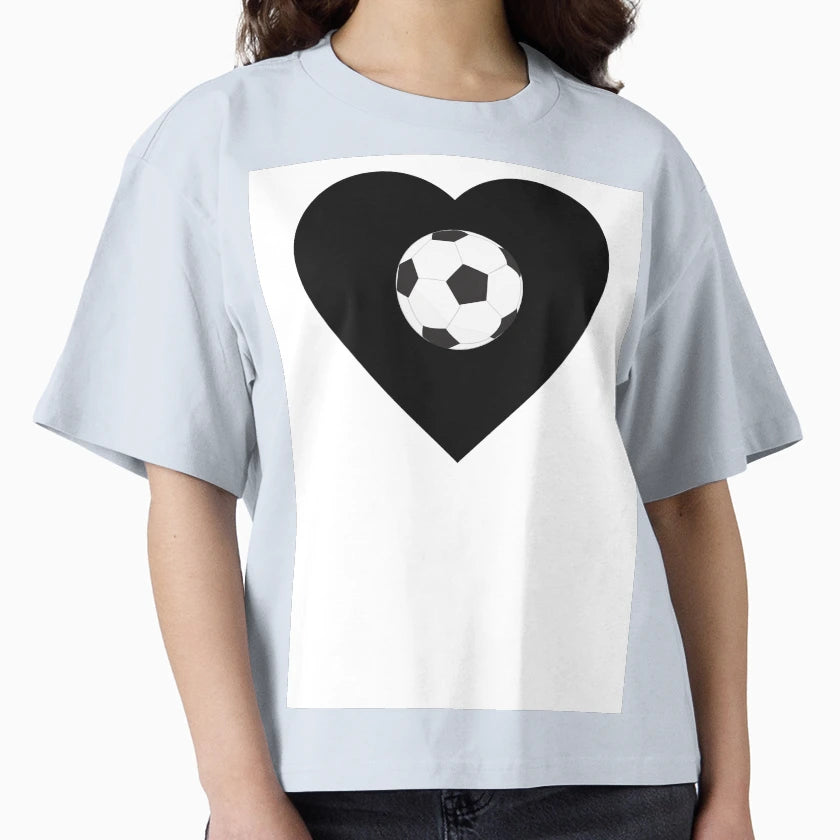 Football Heart T-Shirt - Minimalist Print for Adults - T-Shirt, Sweatshirt, Hoodie