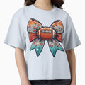 Glitter Football Bow Hearts Cheerleader T-Shirt - Novelty Apparel Unisex - T-Shirt, Sweatshirt, Hoodie