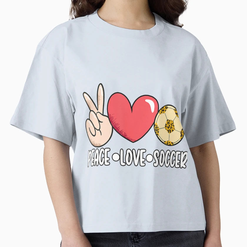 Peace Love Soccer Ball Sport T-Shirt - Fun Novelty Design for Adults - T-Shirt, Sweatshirt, Hoodie
