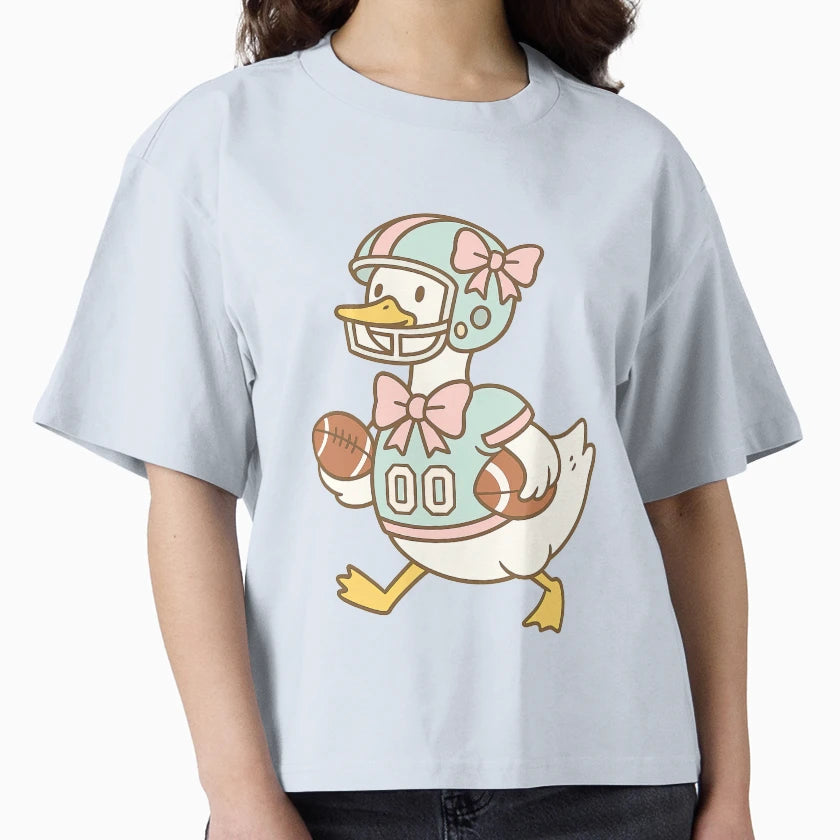 Funny Cartoon Duck American Football T-Shirt - Minimalist Print Unisex - T-Shirt, Sweatshirt, Hoodie