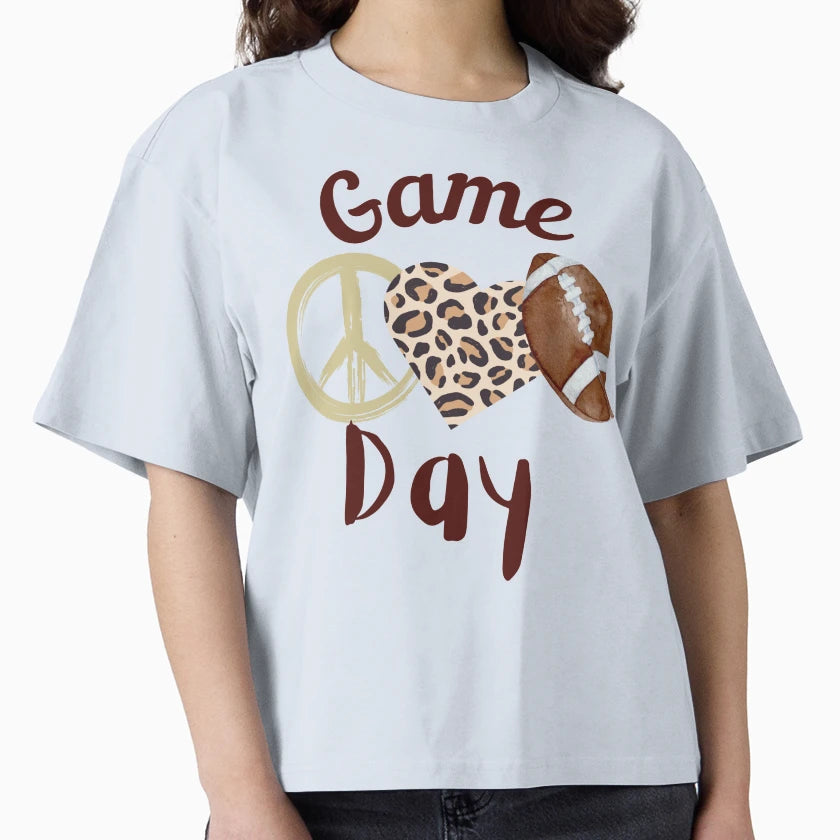 Game Day Peace Love Football T-Shirt - Graphic Print Men Women - T-Shirt, Sweatshirt, Hoodie