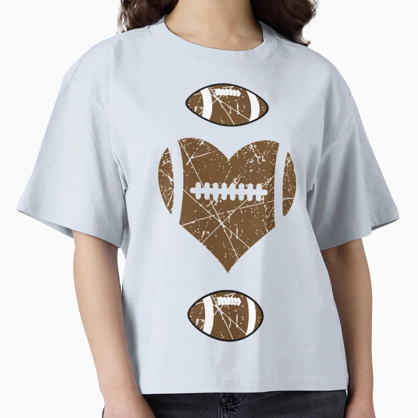 Valentines Heart Football T-Shirt - Novelty Apparel for Adults - T-Shirt, Sweatshirt, Hoodie