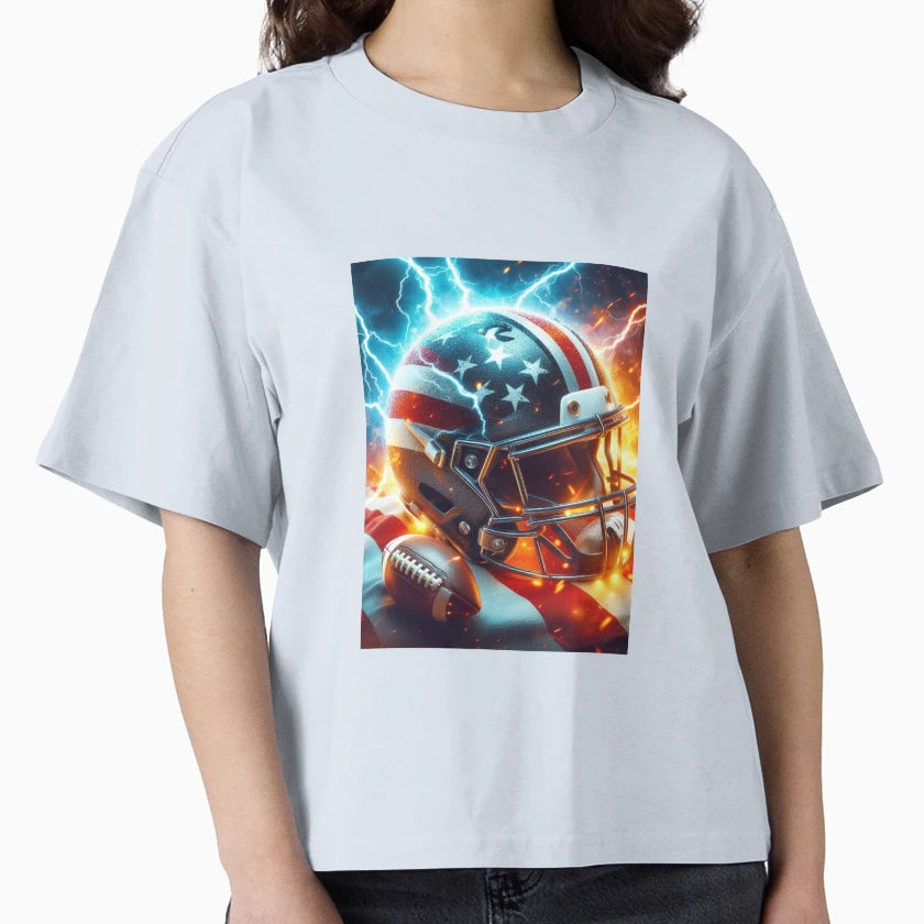 Electric Gridiron Fiery American T-Shirt - Casual Everyday Wear Men Women - T-Shirt, Sweatshirt, Hoodie