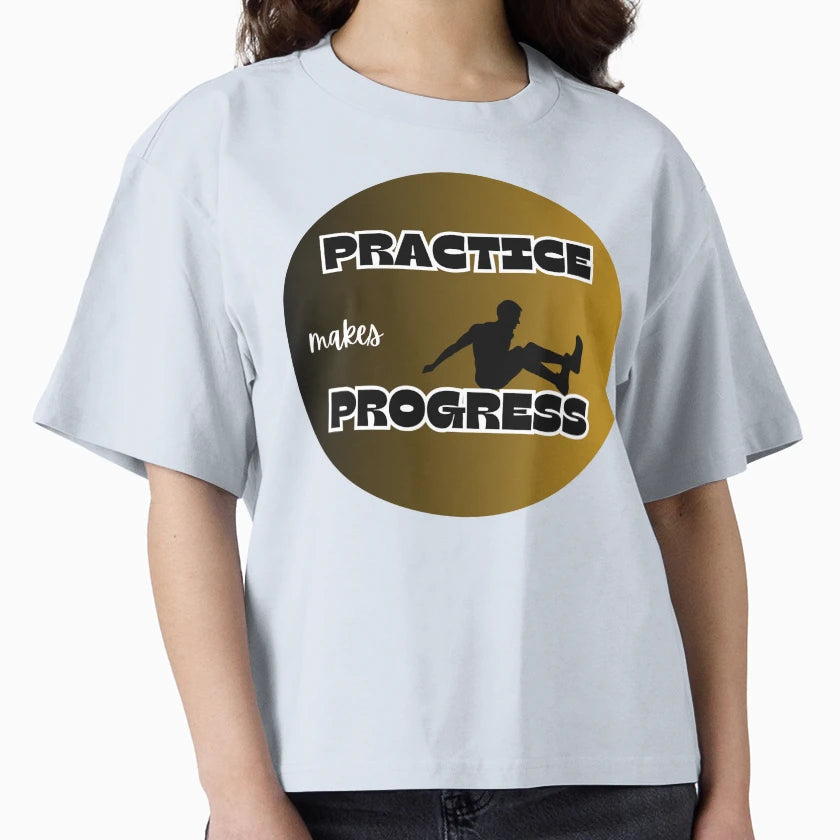 Practice Makes Progress Jump T-Shirt - Unique Graphic for Adults - T-Shirt, Sweatshirt, Hoodie
