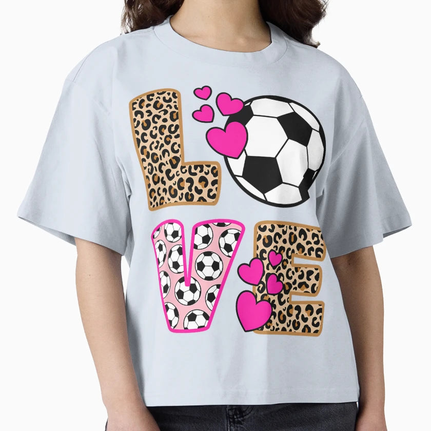 Love Soccer Leopard Soccer T-Shirt - Novelty Apparel for Adults - T-Shirt, Sweatshirt, Hoodie