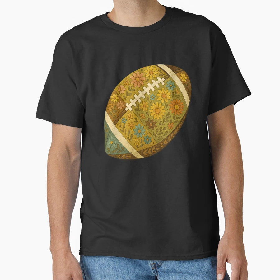Floral Football Autumn Boho Game Day T-Shirt - Trendy Graphic for Adults - T-Shirt, Sweatshirt, Hoodie