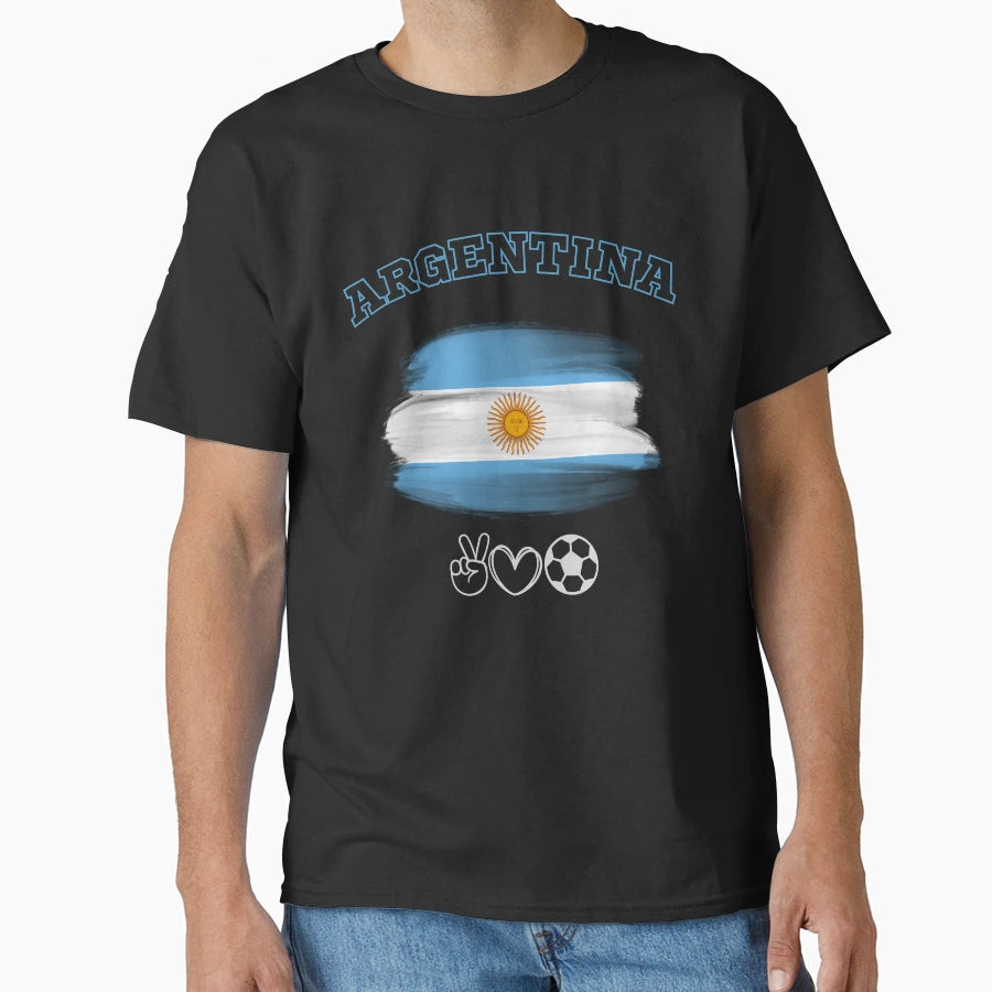 Argentina Soccer Jersey Football T-Shirt - Aesthetic Graphic for Adults - T-Shirt, Sweatshirt, Hoodie