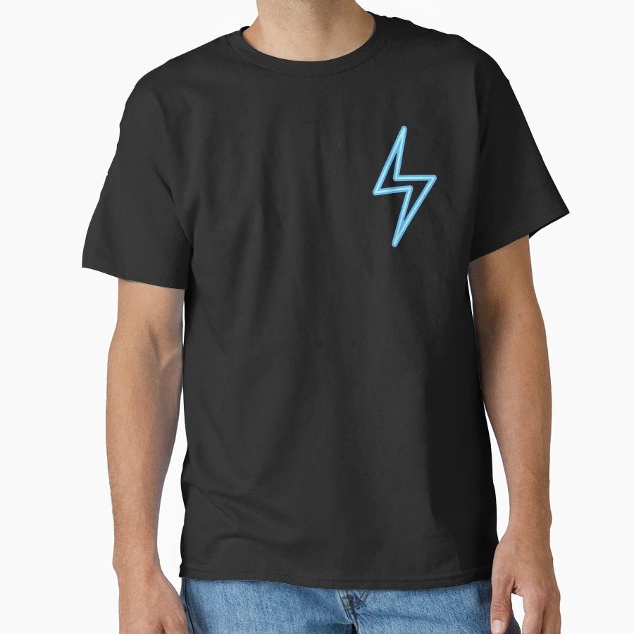 Blue Neon Lightning Bolt T-Shirt - Graphic Print for Adults - T-Shirt, Sweatshirt, Hoodie