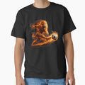 Fierce Fire Lion Kicking Soccer T-Shirt - Casual Everyday Wear Men Women - T-Shirt, Sweatshirt, Hoodie