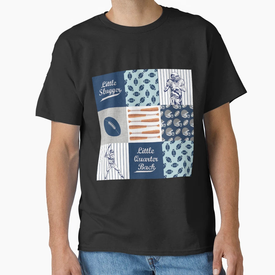 Football Blue Navy Pattern T-Shirt - Novelty Apparel Men Women - T-Shirt, Sweatshirt, Hoodie