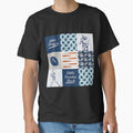 Football Blue Navy Pattern T-Shirt - Novelty Apparel Men Women - T-Shirt, Sweatshirt, Hoodie