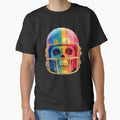 Rainbow Pride Football Skull Helmet T-Shirt - Aesthetic Graphic Unisex - T-Shirt, Sweatshirt, Hoodie