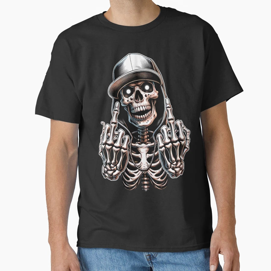 Fuck You Skull Hip Hop Streetwear T-Shirt - Minimalist Print for Adults - T-Shirt, Sweatshirt, Hoodie