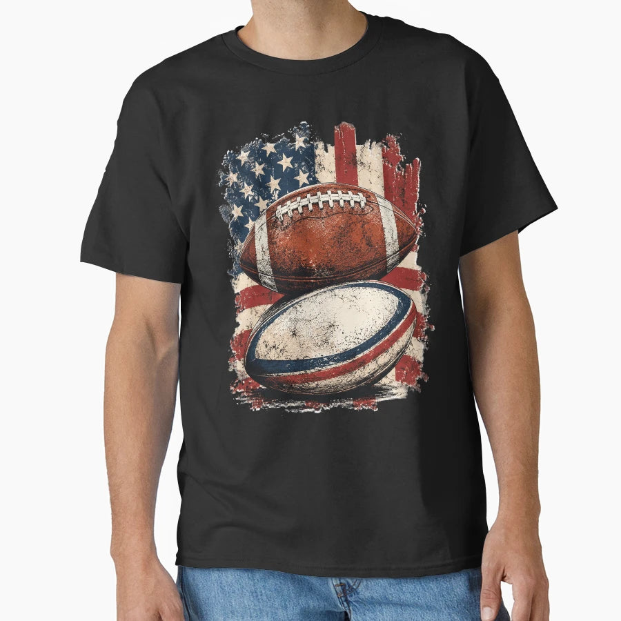 Football Independence Day 4Th July T-Shirt - Graphic Print for Adults - T-Shirt, Sweatshirt, Hoodie