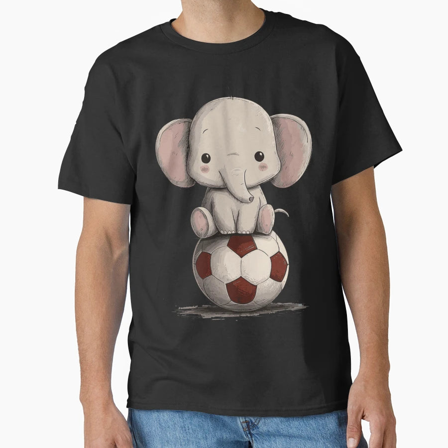Elephant Soccer Star T-Shirt - Fun Novelty Design for Adults - T-Shirt, Sweatshirt, Hoodie