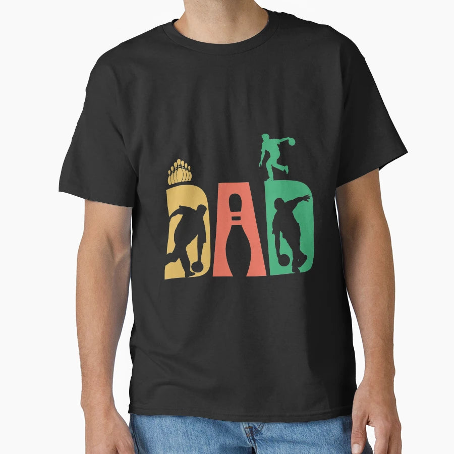Bowling Dad Vector Color T-Shirt - Custom Art Print for Adults - T-Shirt, Sweatshirt, Hoodie