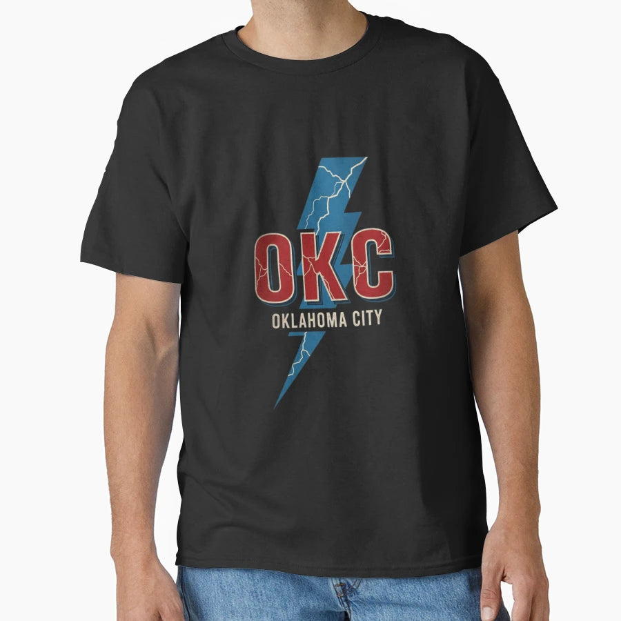 Oklahoma Lightning City Today Art T-Shirt - Minimalist Print Men Women - T-Shirt, Sweatshirt, Hoodie