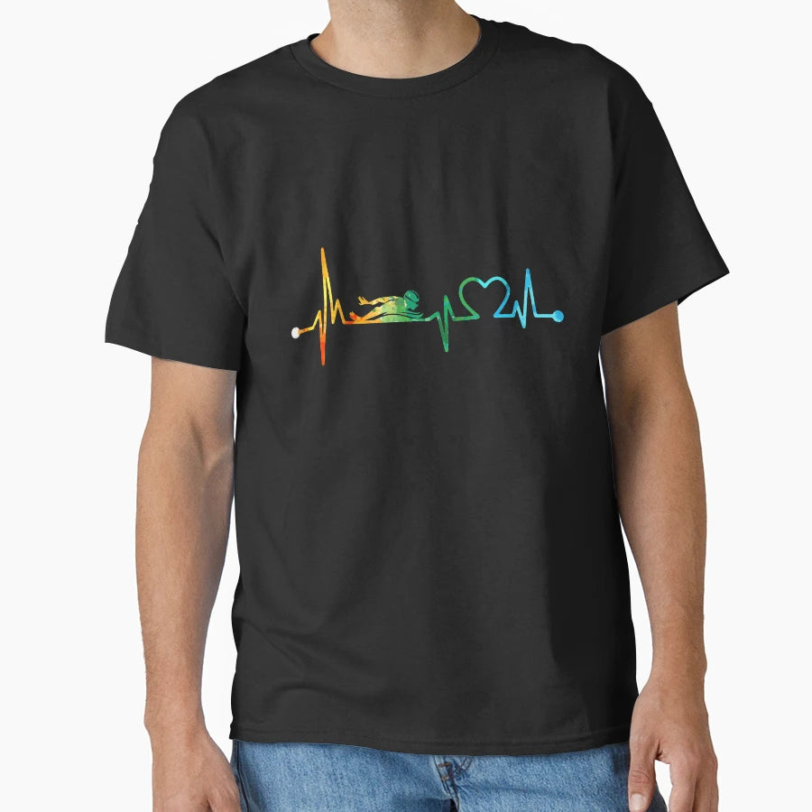 Swimming Heartbeat Watercolor T-Shirt - Aesthetic Graphic Men Women - T-Shirt, Sweatshirt, Hoodie