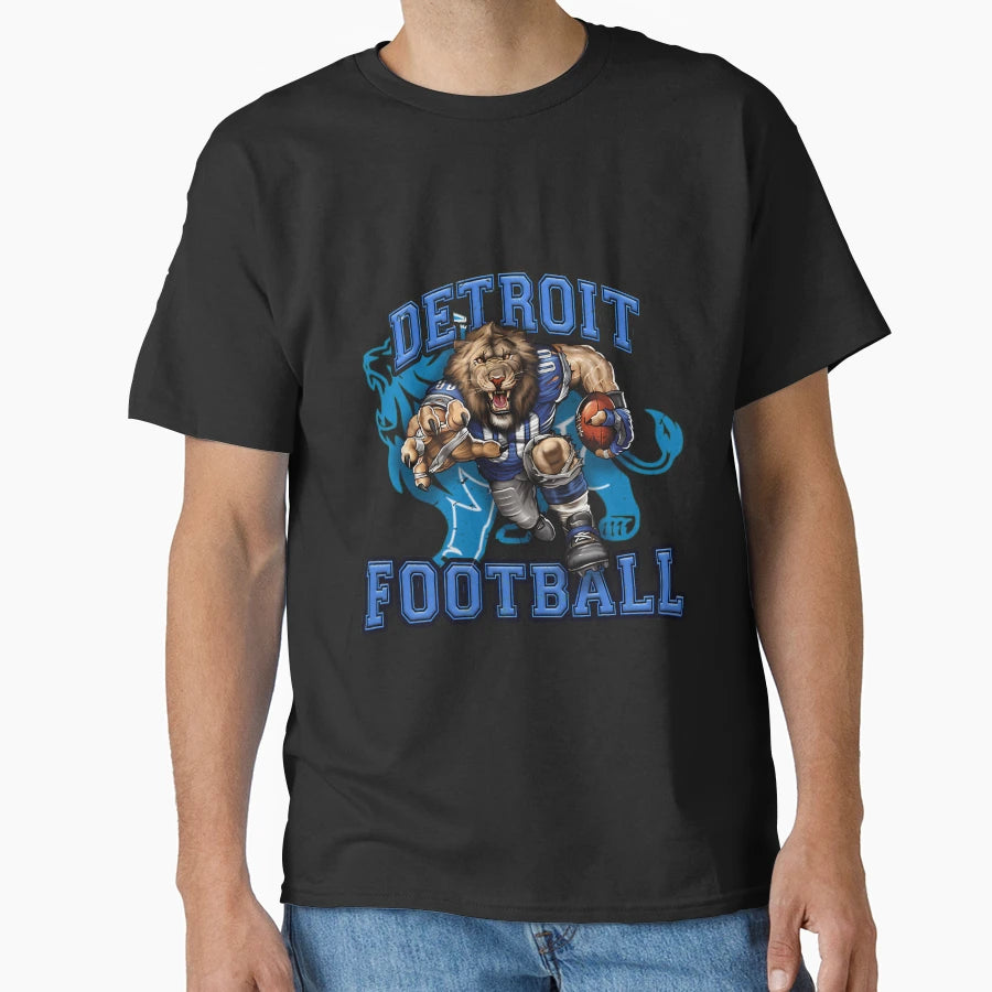 Detroit Football T-Shirt - Custom Art Print Unisex - T-Shirt, Sweatshirt, Hoodie