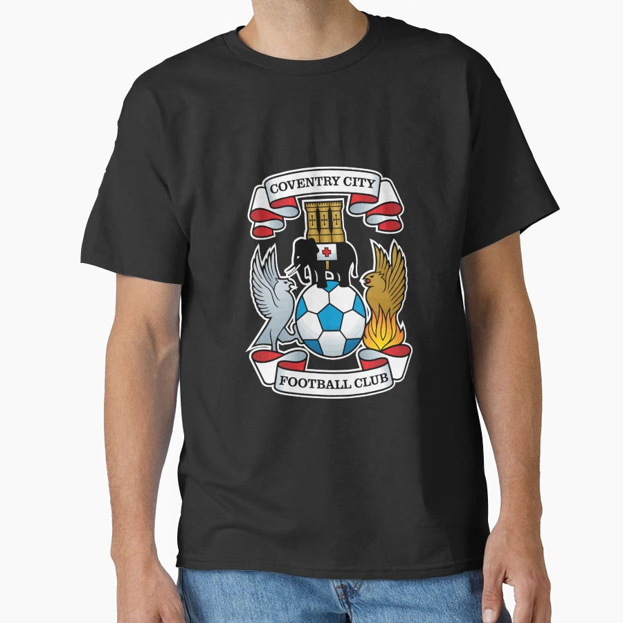 Coventry City Football Club Shield T-Shirt - Fun Novelty Design for Adults - T-Shirt, Sweatshirt, Hoodie
