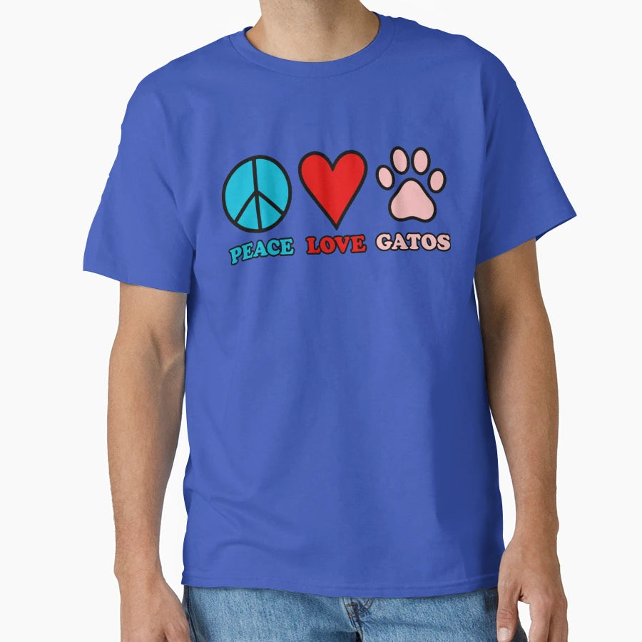 Peace Love Gatos T-Shirt - Unique Graphic Men Women - T-Shirt, Sweatshirt, Hoodie