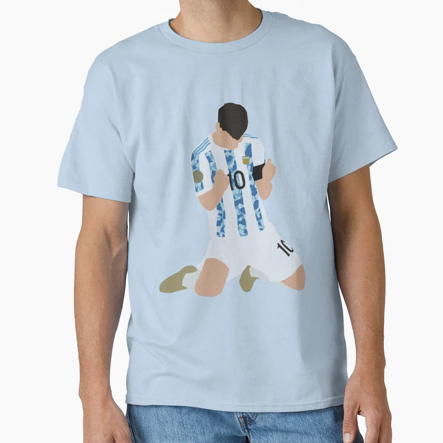 Messi Celebrates Argentina Victory T-Shirt - Fun Novelty Design for Adults - T-Shirt, Sweatshirt, Hoodie