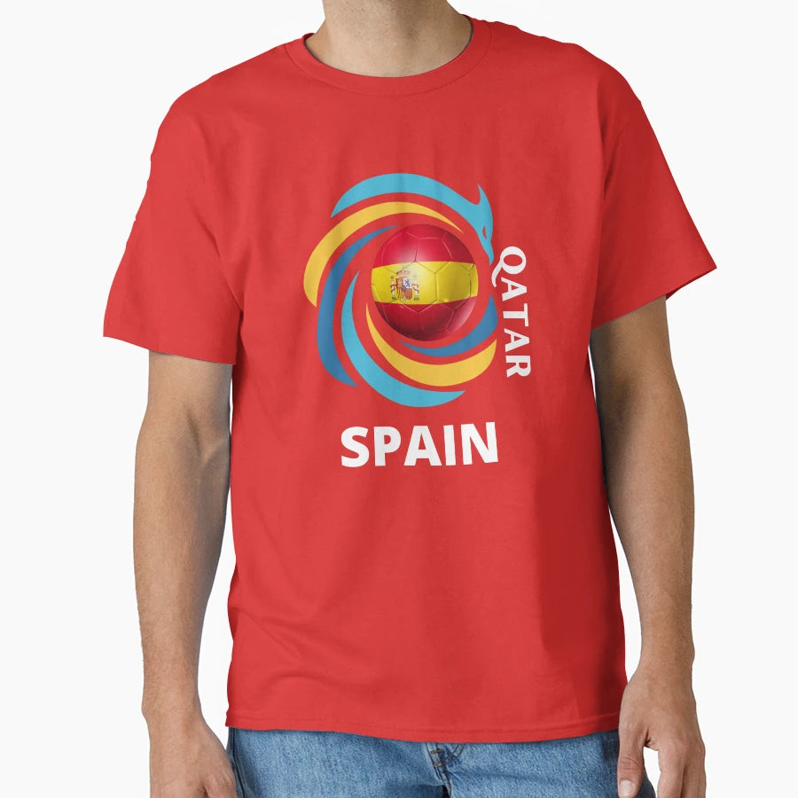 Qatar Football Soccer Team Spain T-Shirt - Custom Art Print Unisex - T-Shirt, Sweatshirt, Hoodie