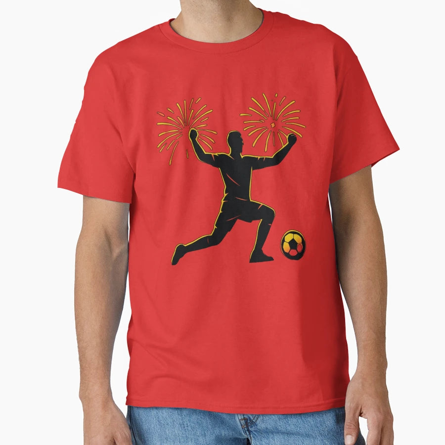 Goal Celebration Fireworks Soccer Fan T-Shirt - Unique Graphic Unisex - T-Shirt, Sweatshirt, Hoodie