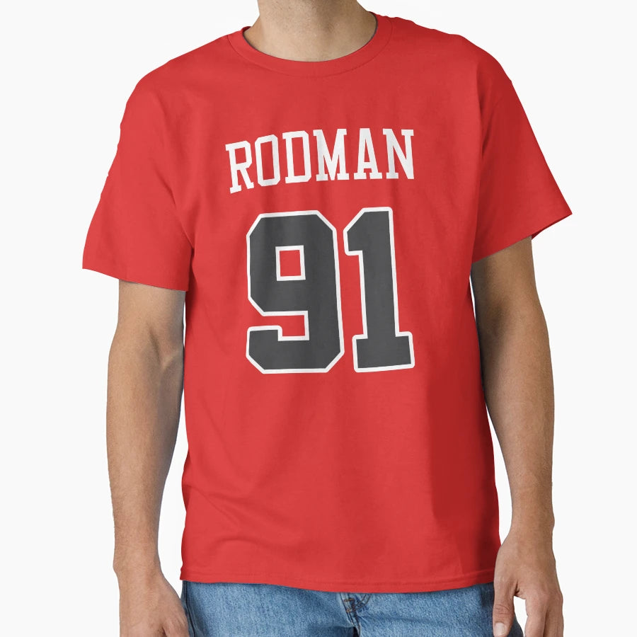 Dennis Rodman 91 Bulls T-Shirt - Minimalist Print Men Women - T-Shirt, Sweatshirt, Hoodie
