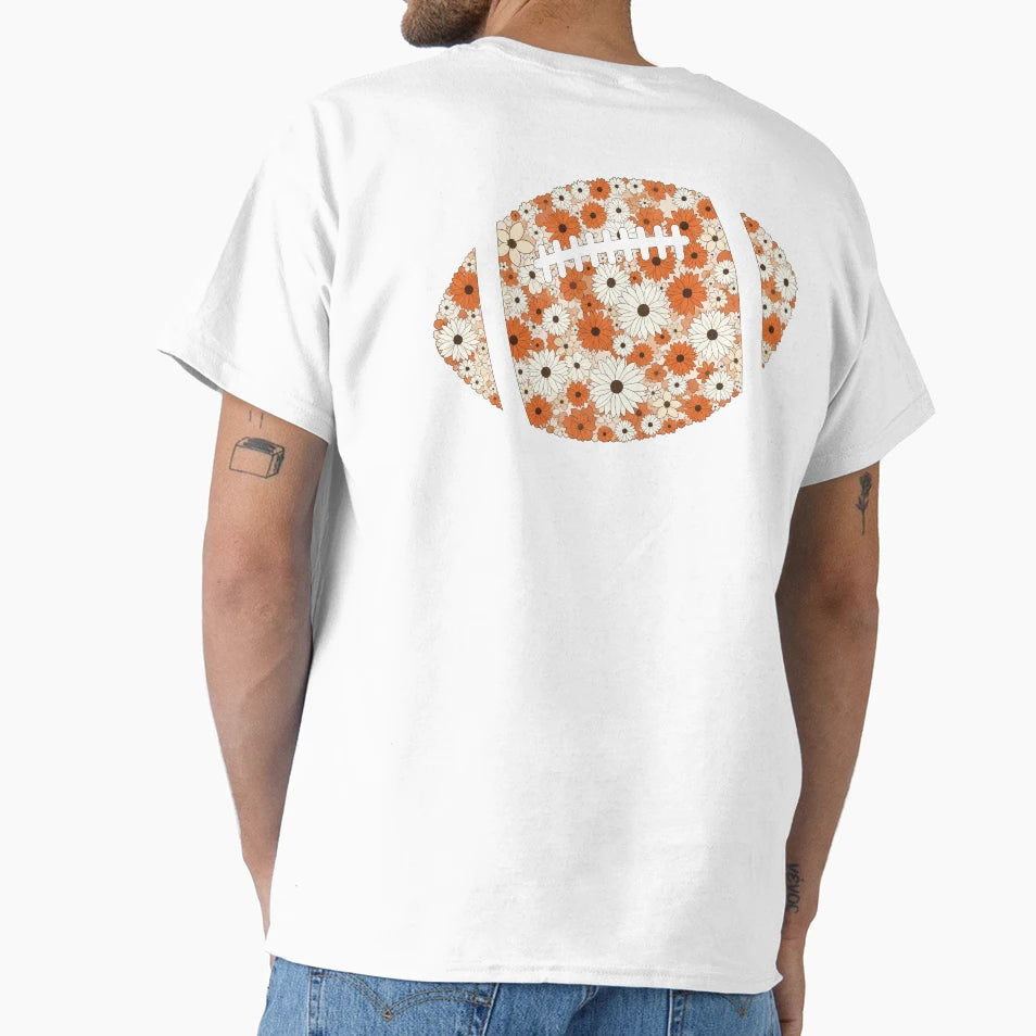 Floral Fall Football T-Shirt - Custom Art Print Men Women - T-Shirt, Sweatshirt, Hoodie
