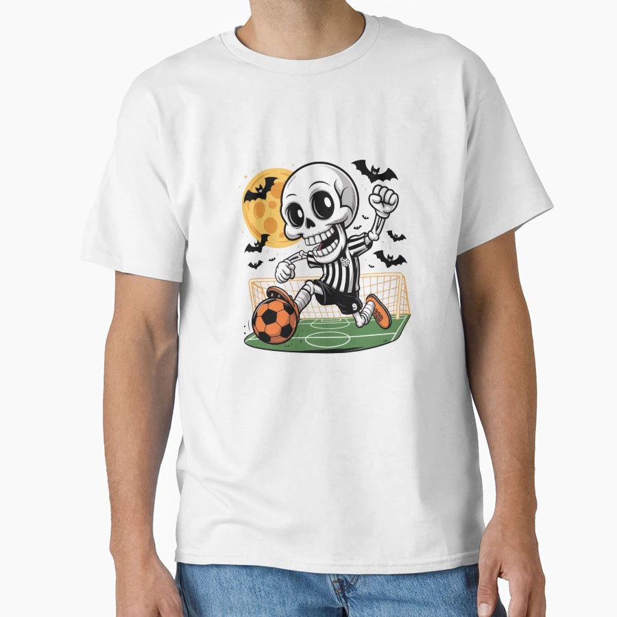 Soccer Skeleton Halloween Soccer T-Shirt - Custom Art Print for Adults - T-Shirt, Sweatshirt, Hoodie