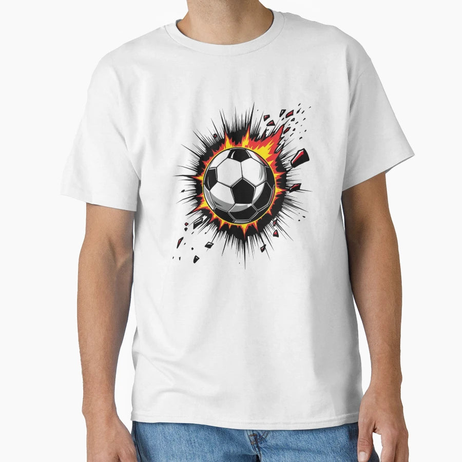 Explosive Soccer Impact Fiery T-Shirt - Casual Everyday Wear Men Women - T-Shirt, Sweatshirt, Hoodie