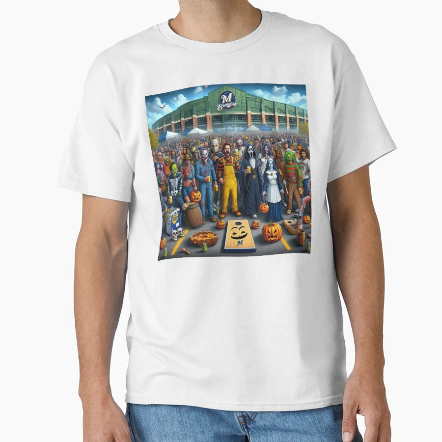 Brewers Halloween Tailgate T-Shirt - Aesthetic Graphic for Adults - T-Shirt, Sweatshirt, Hoodie