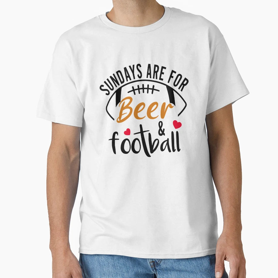 Sundays Are Beer And Football T-Shirt - Minimalist Print Men Women - T-Shirt, Sweatshirt, Hoodie