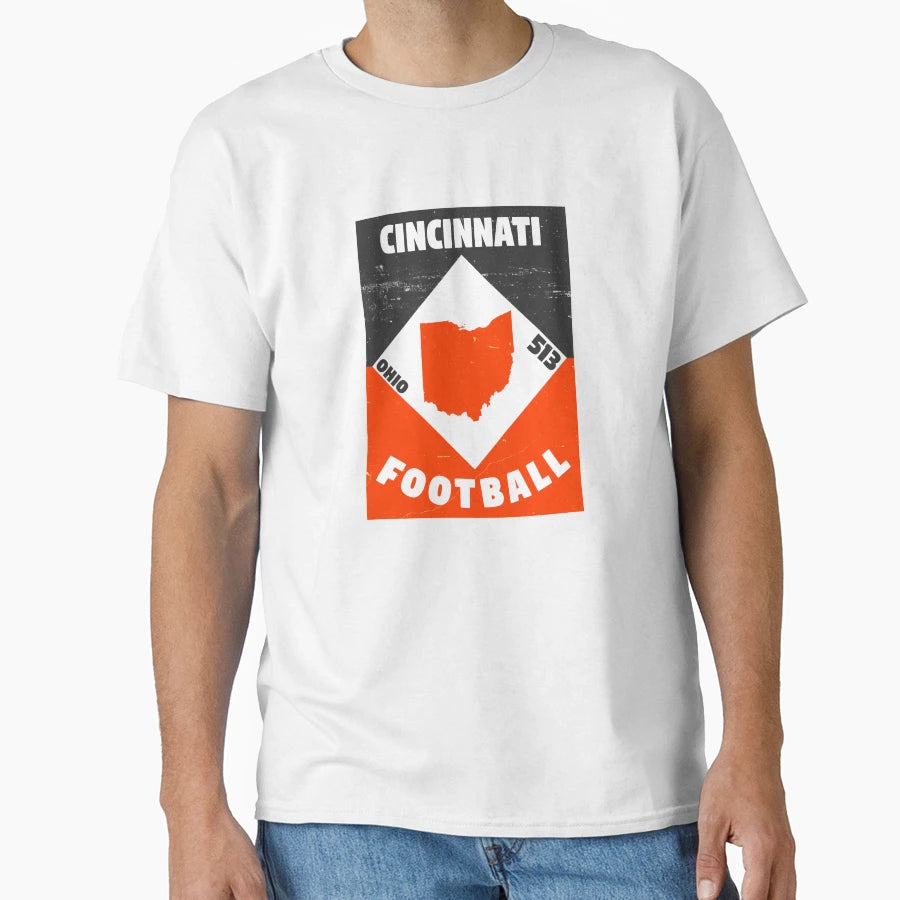 Cincinnati Football T-Shirt - Minimalist Print Men Women - T-Shirt, Sweatshirt, Hoodie